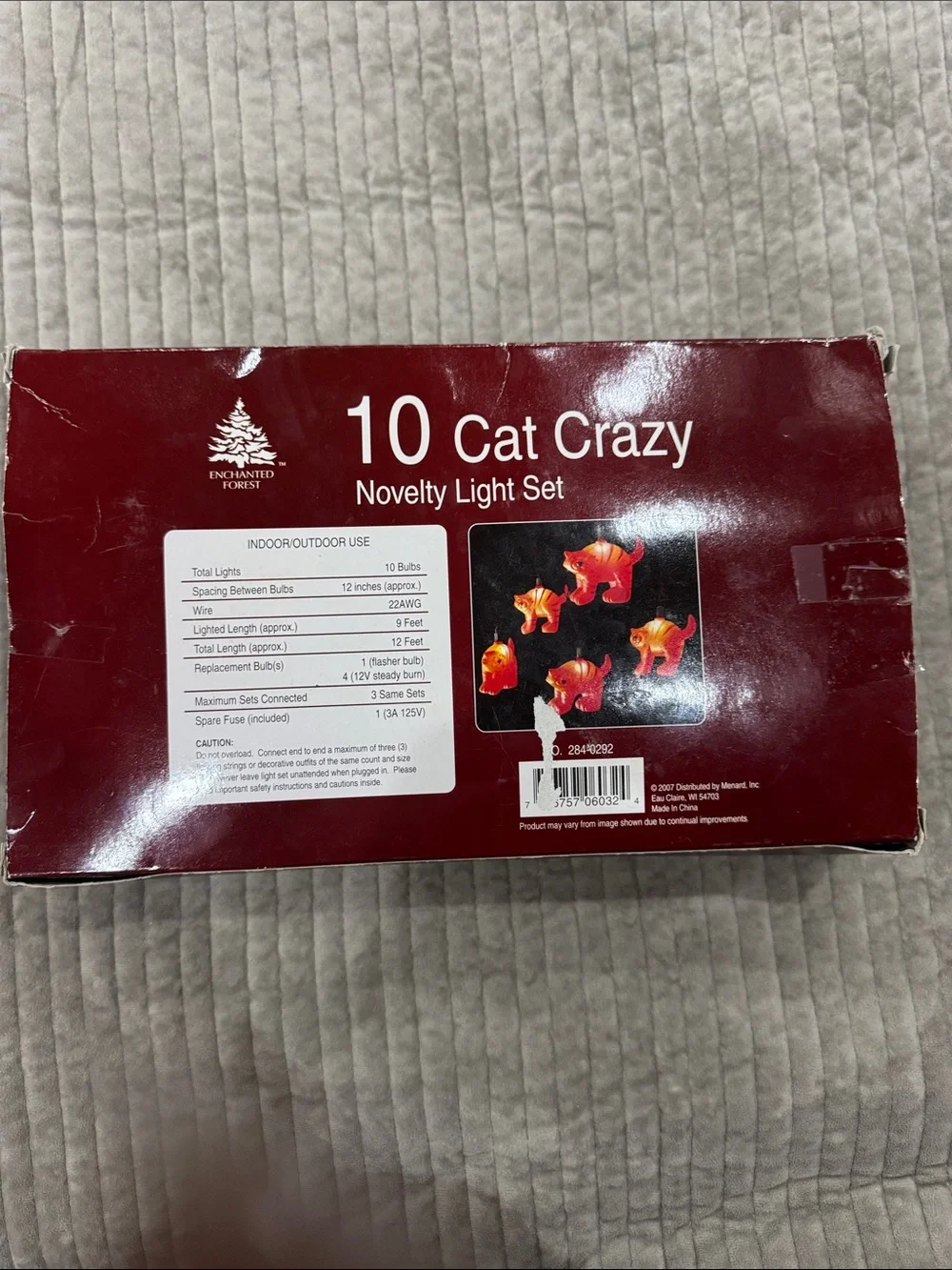 Novelty Light Set - Orange Cat Crazy String Lights